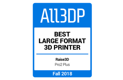 Лучшим широкоформатным 3D принтером осени 2018 был признан Raise3D Pro2 Plus.